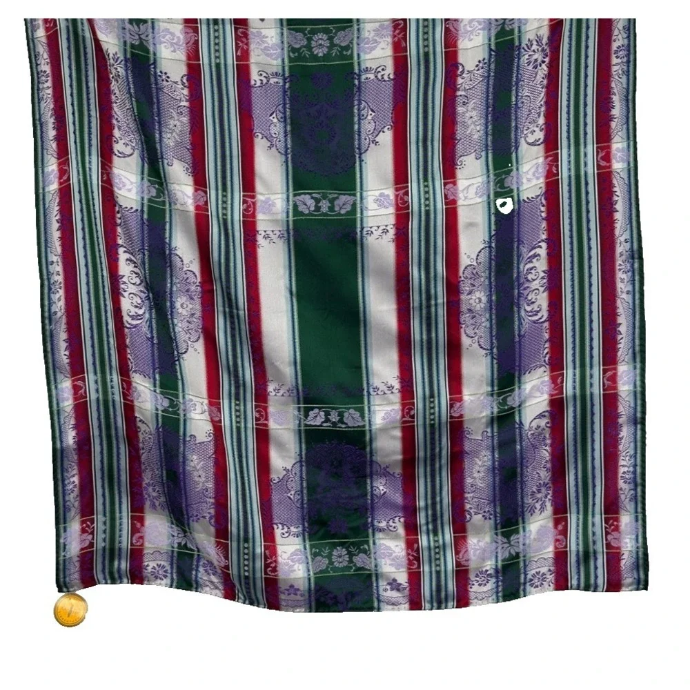 Gorsuch LTD Das Echte Bienentuch Womens Plum Mint‎ Lattice Square Silk Scarf
